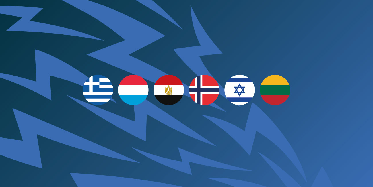 Kreikka, Luxemburg, Egypti, Norja, Isreal ja Liettua.