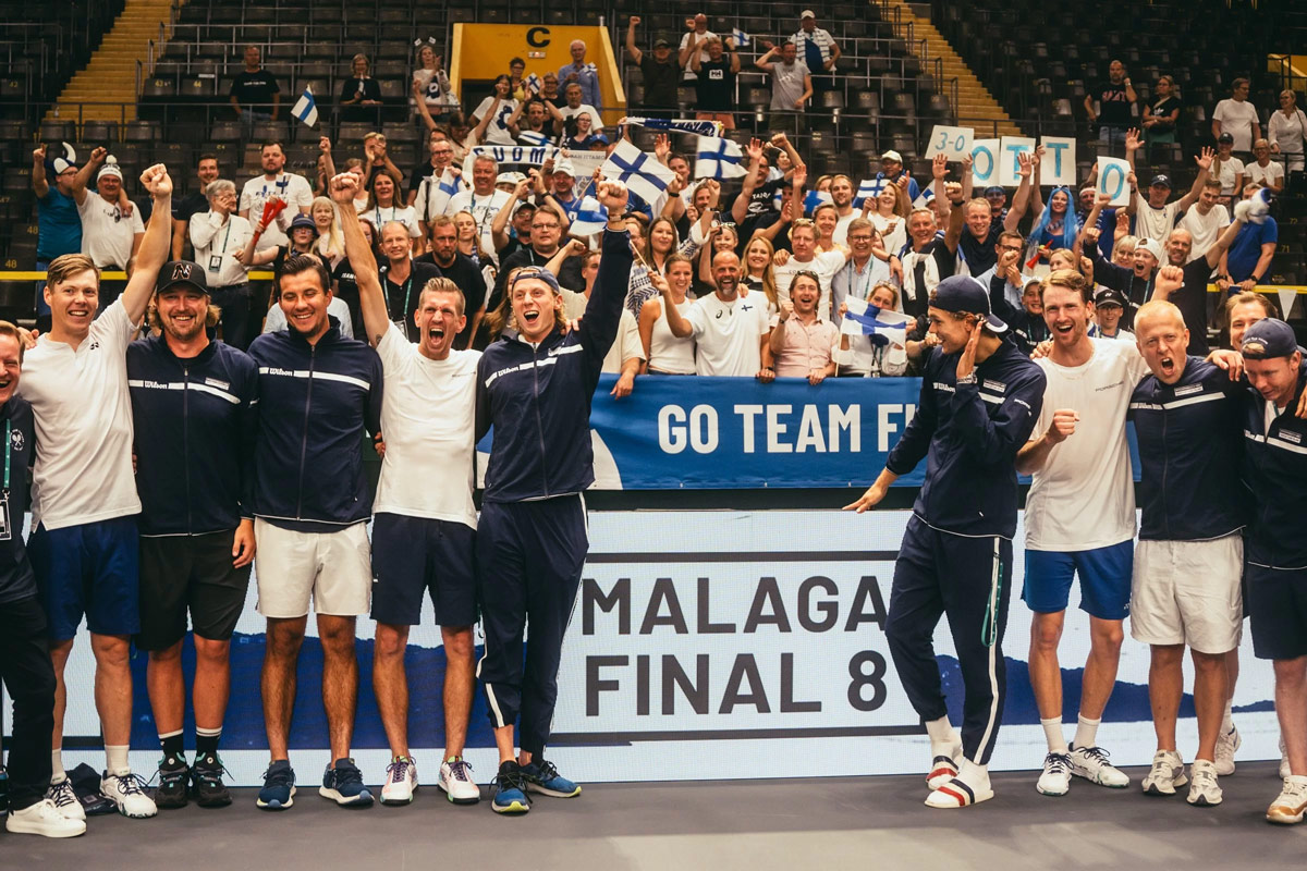 Suomen Davis Cup -joukkue Malagassa 2023.